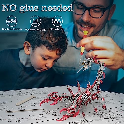 Scorpion 3D Metal Puzzles Kits for Adults Teens (Red)