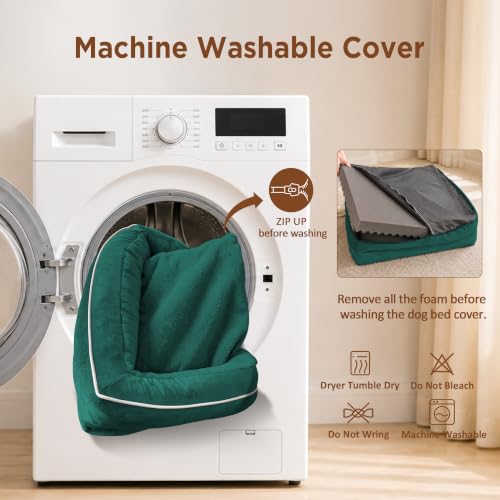 Waterproof Orthopedic Dog Beds for Large Sized Dog (38.0"L x 25.0"W x 7.0"Th / Emerald)