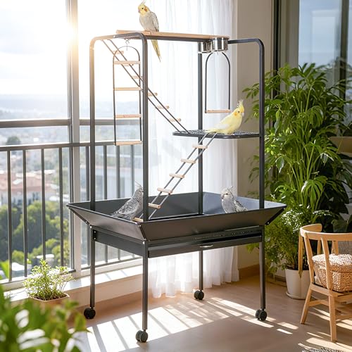 64'' H Inch Birdcage Stand Play Center with Perches and Ladders (64'' H)