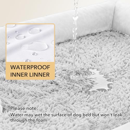 Orthopedic Dog Bed for Extra Large Dogs (Grey White / 45.0"L x 35.0"W x 8.0"Th)