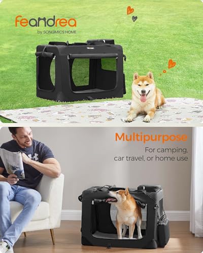 Collapsible Soft Dog Crate (L（28.0"L x 20.5"W x 20.5"H） / Black)