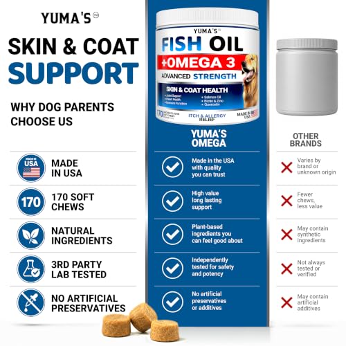Omega 3 Fish Oil for Dogs (Skin & Coat / 170 Chews)