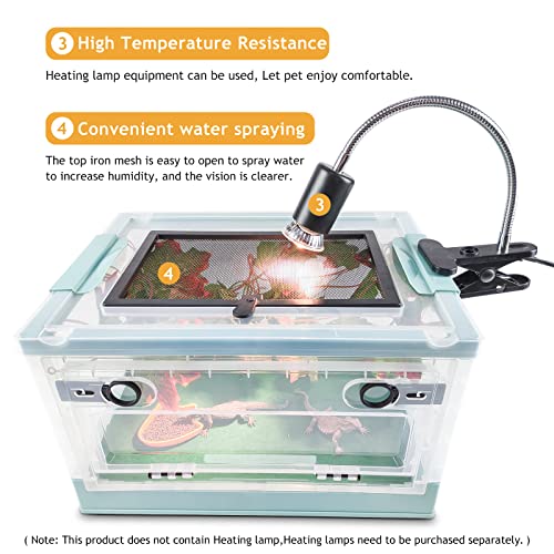 Portable Foldable Terrarium Kit with Wheels for Reptiles Medium (Blue)