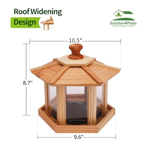Solution4Patio Bird Feeder for Outdoors (Hexagon Gazebo)