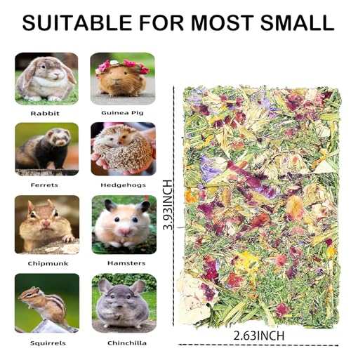 20pcs Rabbit Timothy Hay Chew Toys with Herbal Flowers for Small Pets