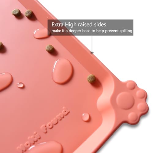 L Silicone Non Slip Pet & Cat Dog Feeding Tray (22" x 14" / Burnt Coral)