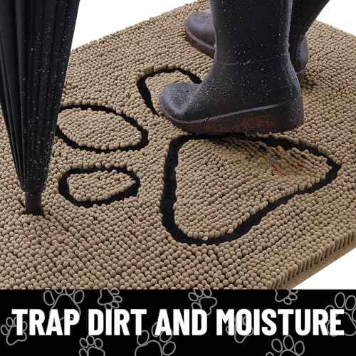 Dog Door Mat for Muddy Paws (70"X32" / Camel and Black)
