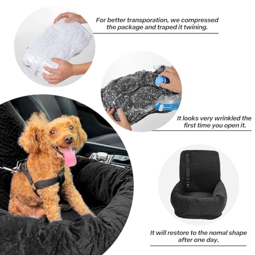 Dog Car Seat for Small Medium Dogs Pet Up to 40 lbs Black (Medium / Black)