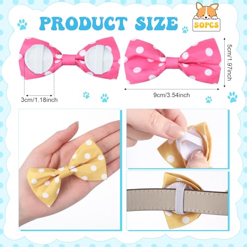 50 Pcs Polka Dot Dog Bow Ties
