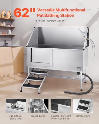Stainless Steel Dog Washing Station (62 inch)