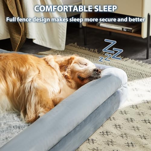 XL Extra Large Orthopedic for Senior Dog Bed Comfy Sleeping (Grey / X-L (41x28x7in))