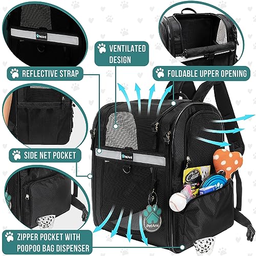 Dog Backpack Carrier for Cats (Black)