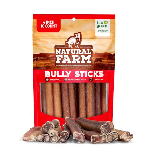 4 Inch Bully Sticks for Small Dogs & Puppies (4" Standard - 10 Count)