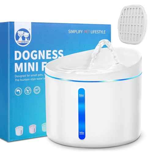 Mini Cat Water Fountain for Pet Cat & Small Dog 34oz (White)