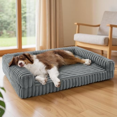ComfyFleece® Memory Foam Orthopedic Dog Beds Large Sized Dog 35" (Grey / 35.0"l X 25.0"w X 7"th)
