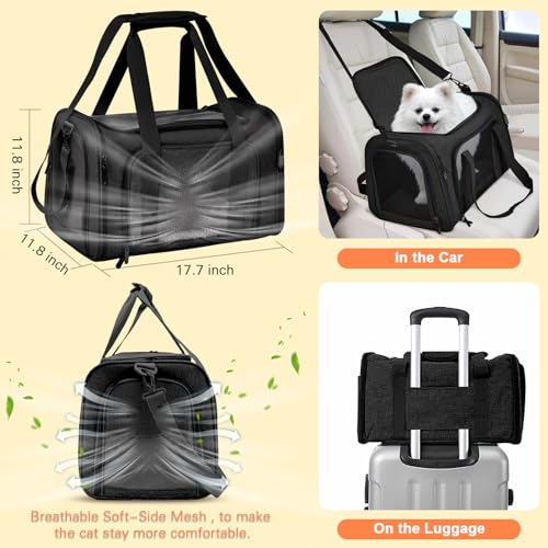 Cat Carrier with Litter Box (Whole Black)