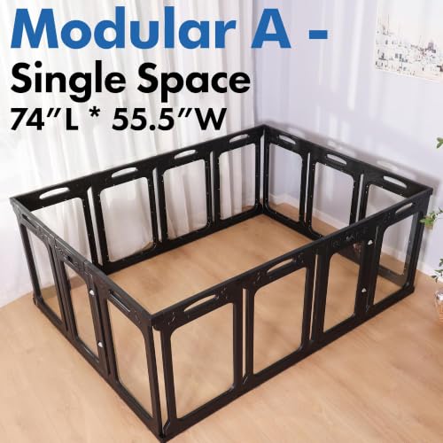 Clear Acrylic Dog Playpen Indoor (Black / 30" Height)