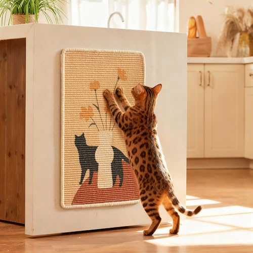 Sisal Cat Scratching Mat (Flower-23.6 x 15.7 Inch)