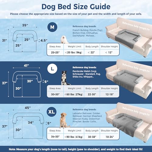 Large Dog Cooling Bed for Sofa (Cooling Grey / 41"L x 37"W x 5"Th)