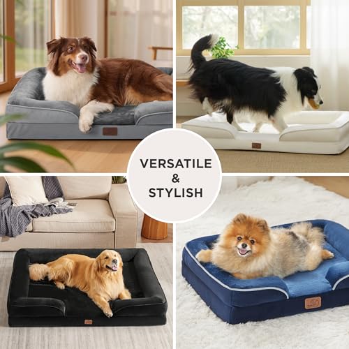 Orthopedic Dog Beds for Small Dogs Washable Original Design (Lavender / 24"l X 18"w X 6"th)