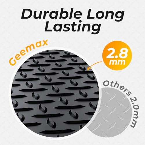 4x6 FT Diamond Plate Garage Floor Mat (72"L x 48"W x 0.1"Th / Black)