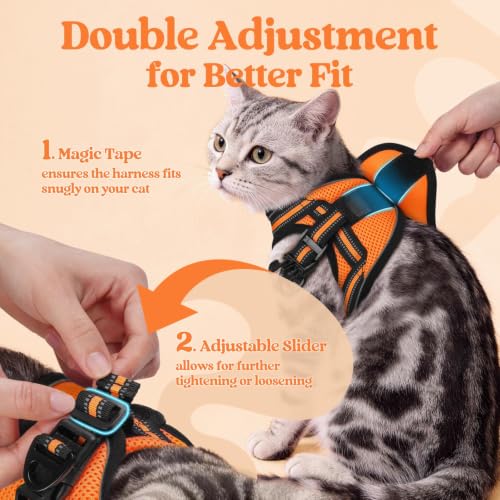 Cat Harness and Leash Set (S / Orange)