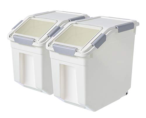 2 Pack Dog Food Storage Container with Scoop (15 LB(2 Pack))