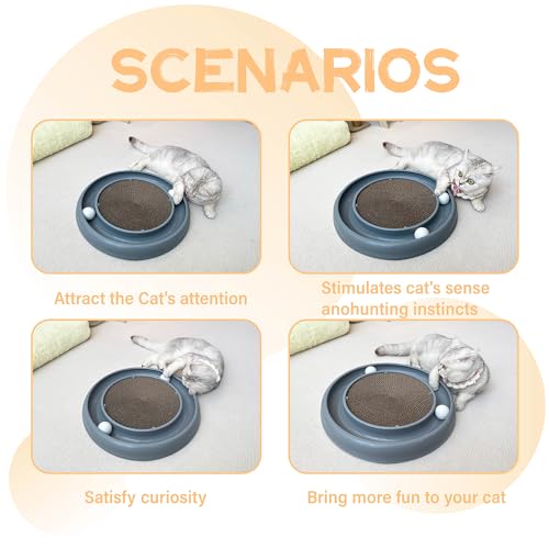 Interactive Cat Ball Track Toy for Indoor Cats (Grey)