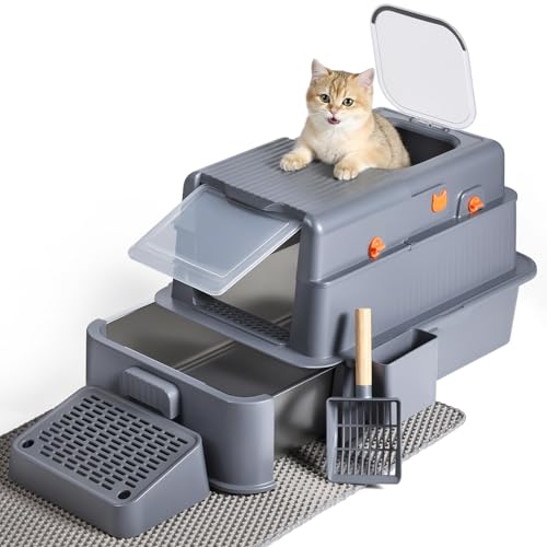 Stainless Steel Litter Box with Drawer