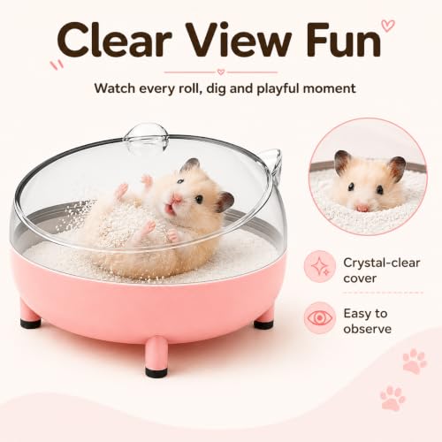Hamster Sand Bath Container (bathtub-pink)