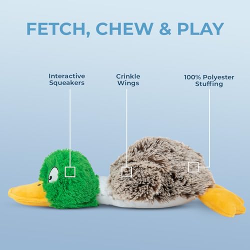 Squeaky Dog Toys with Soft Durable Fabric for Small (Rabbit Rabbit Duck / Small)
