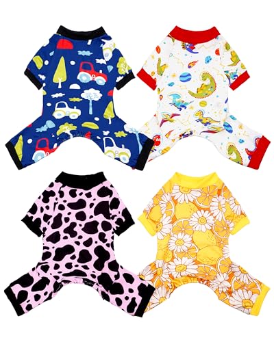 4 Pack Daisy Dog Pajamas for Small Doggies (Small)
