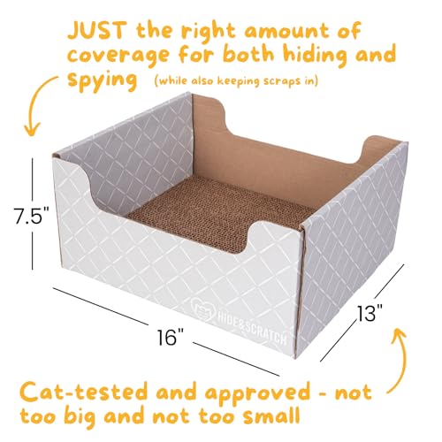 Cardboard Cat Scratcher Box & Bed Light Grey Diamond Pad (Light Grey Diamond)