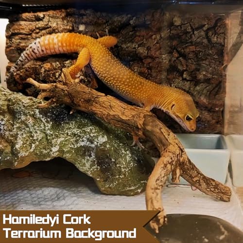 Cork Terrarium Background 11.8x7.9in 4PCS Natural Reptile Cork Bark Flats Terrarium Board Bearded Dragon Climbing Wall Mat Tank Accessories Decor for Lizard Chamelon Snake Spider Crested Gecko (4PCS-11.8x7.9in)