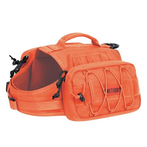 Dog Backpack for Medium & Large Dogs (Orange / Large)