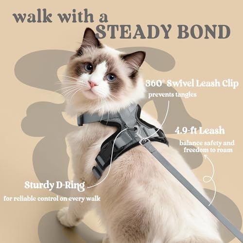 Cat Harness and Leash Set (Xs / Grey)