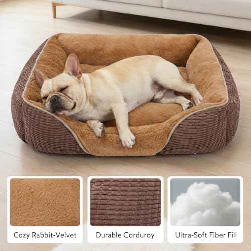 Dog Beds for Large Dogs (Caramel Brown / XL(35’’x 25’’x 9’'))
