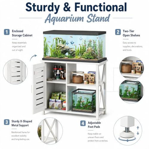 20 29 Gallon Fish Tank Stand (White / 20-29 Gallon)