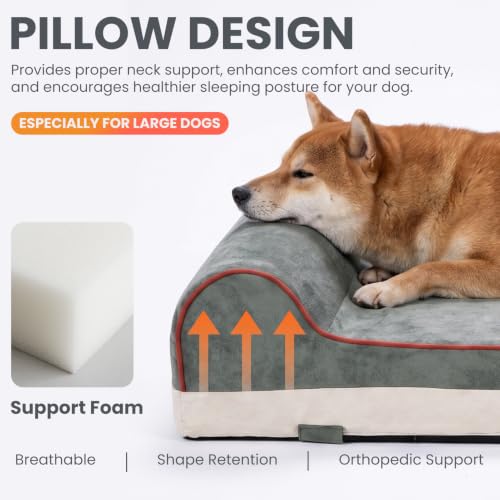 Orthopedic Dog Bed (34.0"L x 22.0"W x 5.5"Th / Dark Green)