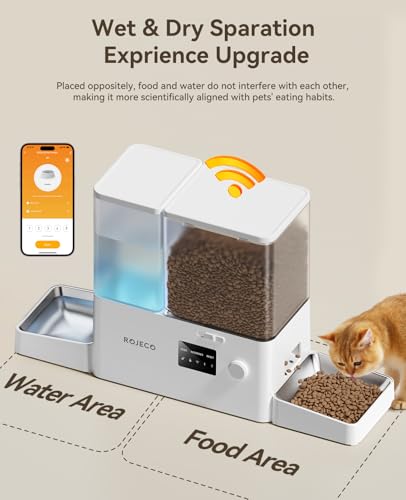 Automatic Cat Feeder and Water Dispenser (White / 8.5L-WiFi)