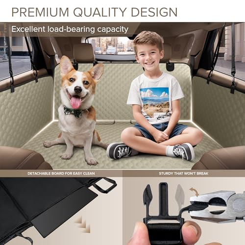Back Seat Extender for Dogs (Khaki / For Cars / SUV / Small Trucks)