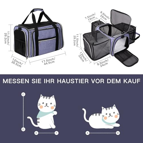 Cat Carrier Bag (Purple / 17.5"L x 12.0"W x 11.5"H)