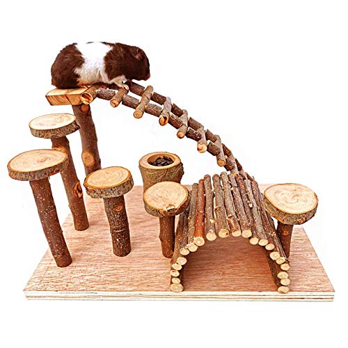 Wooden Hamster Bridge (Platform of climbing ladder and bridge)