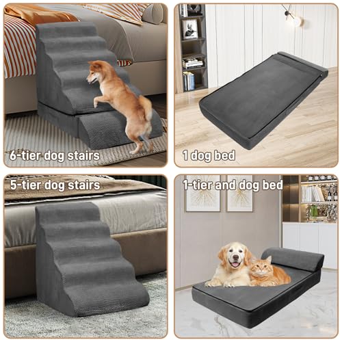 Dog Stairs for High Beds 30 (Dark Gray)