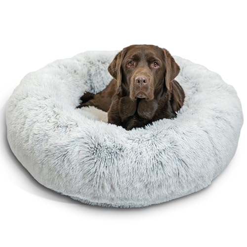 Original Calming Donut Dog Bed (Frost Shag / Large)