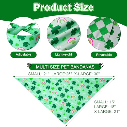 St. Patrick's Day Dog Bandanas XLarge 3PCS (ST-26 / X-Large)