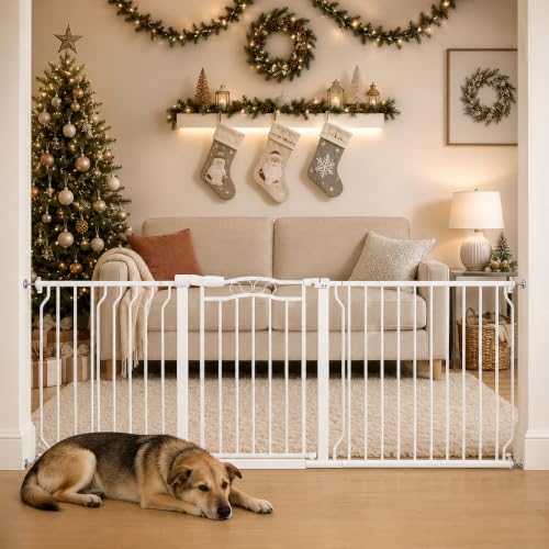 67.3 81.1 Inch Extra Wide Baby Gate (White / 67.32"-81.10")