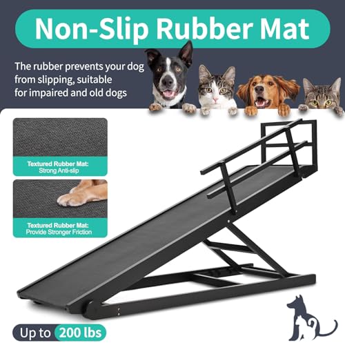 Dog Ramp for Bed & Couch (Black / L-for 27.5''H Bed)