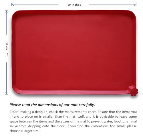 Silicone Pet Food Mats (19" x 12" / Classic Red)