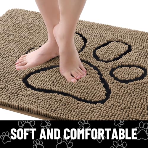 Dog Door Mat for Muddy Paws (71"X46" / Camel and Black)